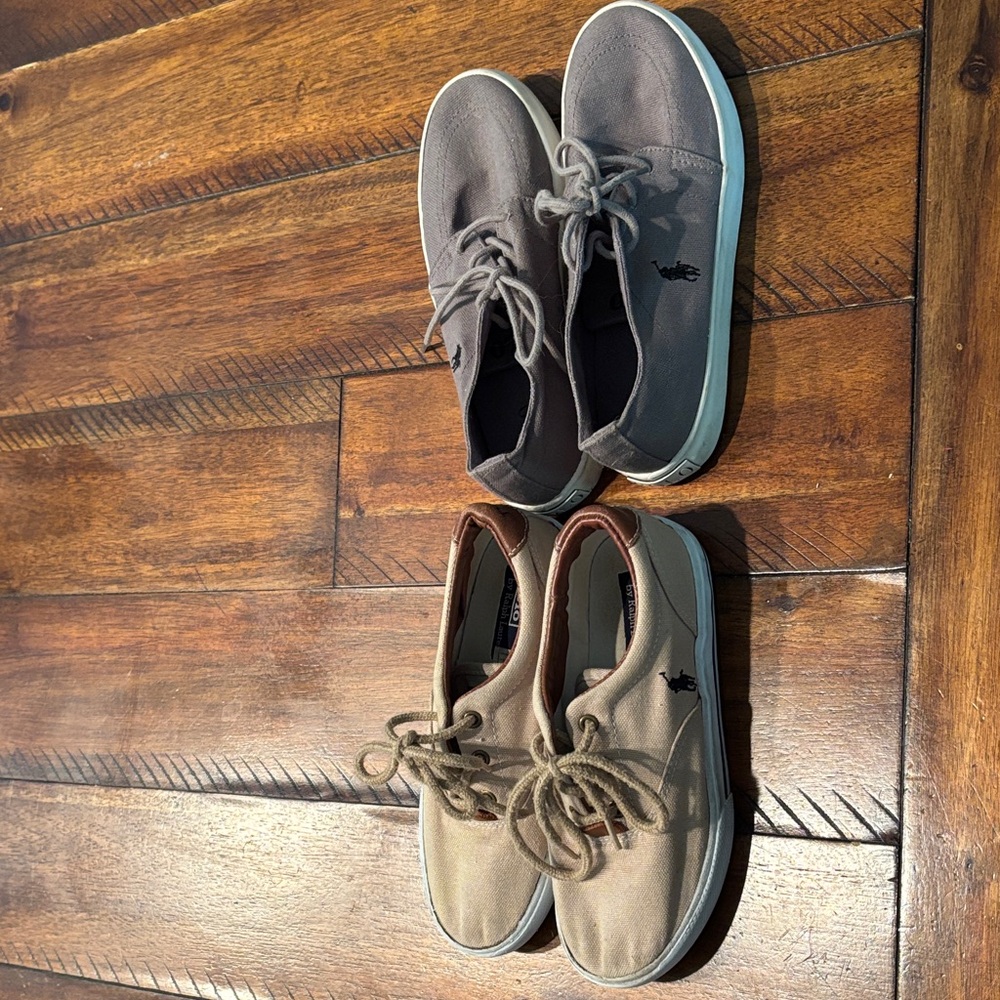 Polo by Ralph Lauren Gray and Tan Sneakers